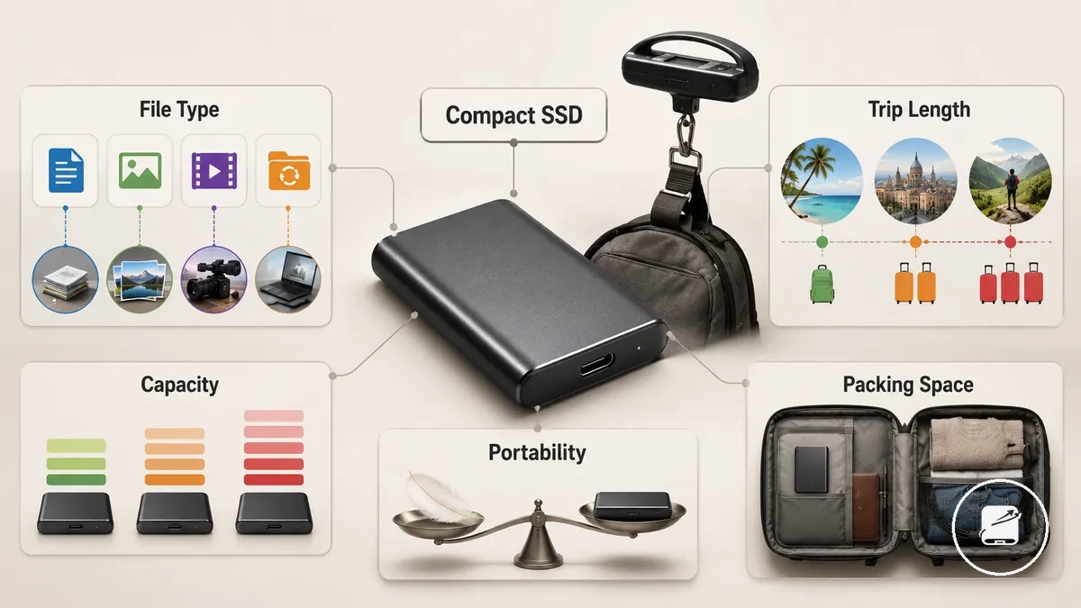 معايير سعة قرص SSD المحمول وقابلية النقل للتخزين أثناء السفر