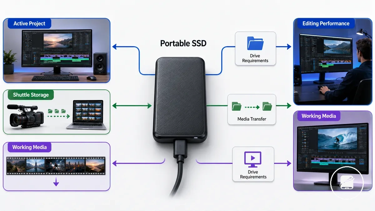 Vergleich der Workflow-Rollen mobiler SSDs für die Videobearbeitung
