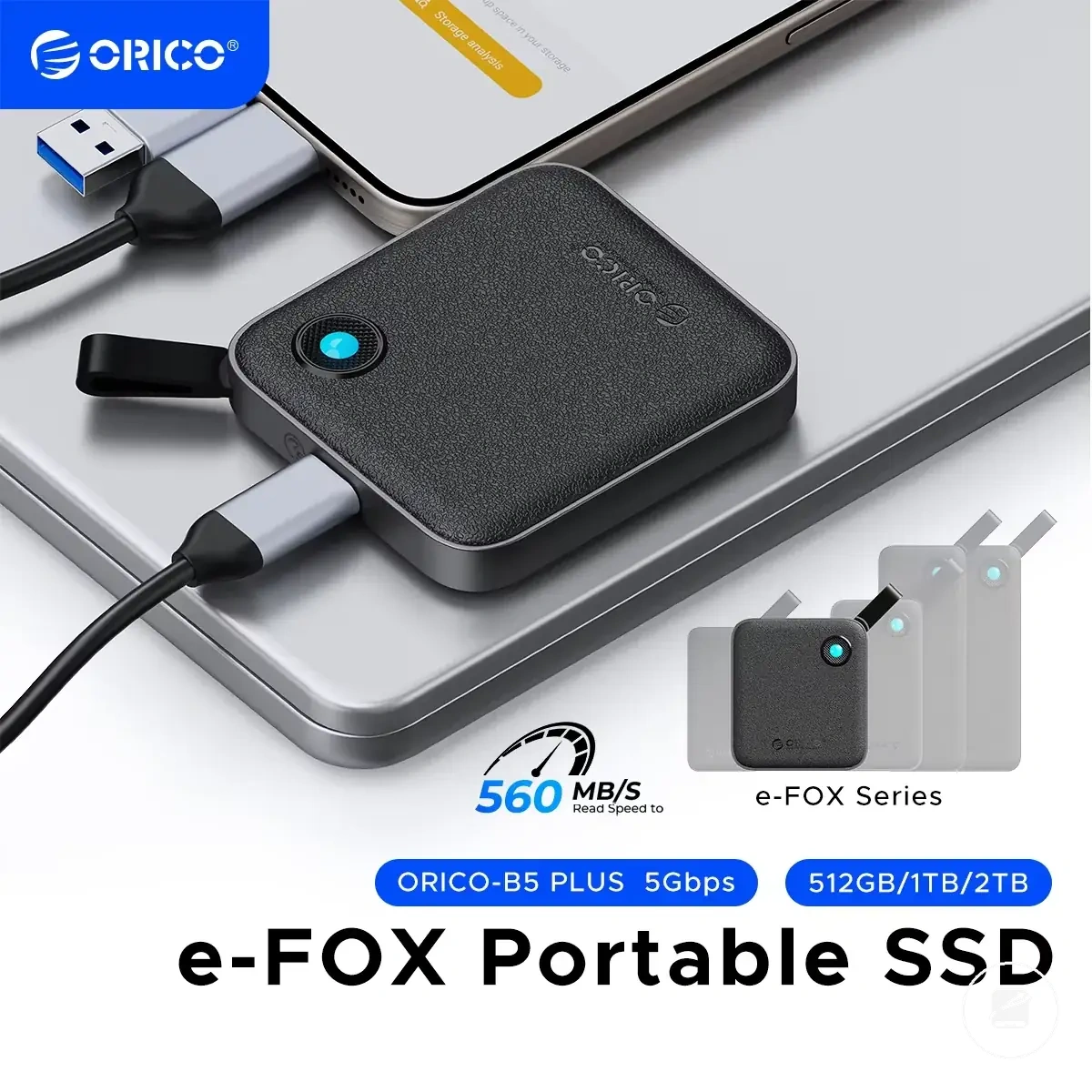 B5 Plus portable external solid state drive with USB 3.2 Gen 2 support