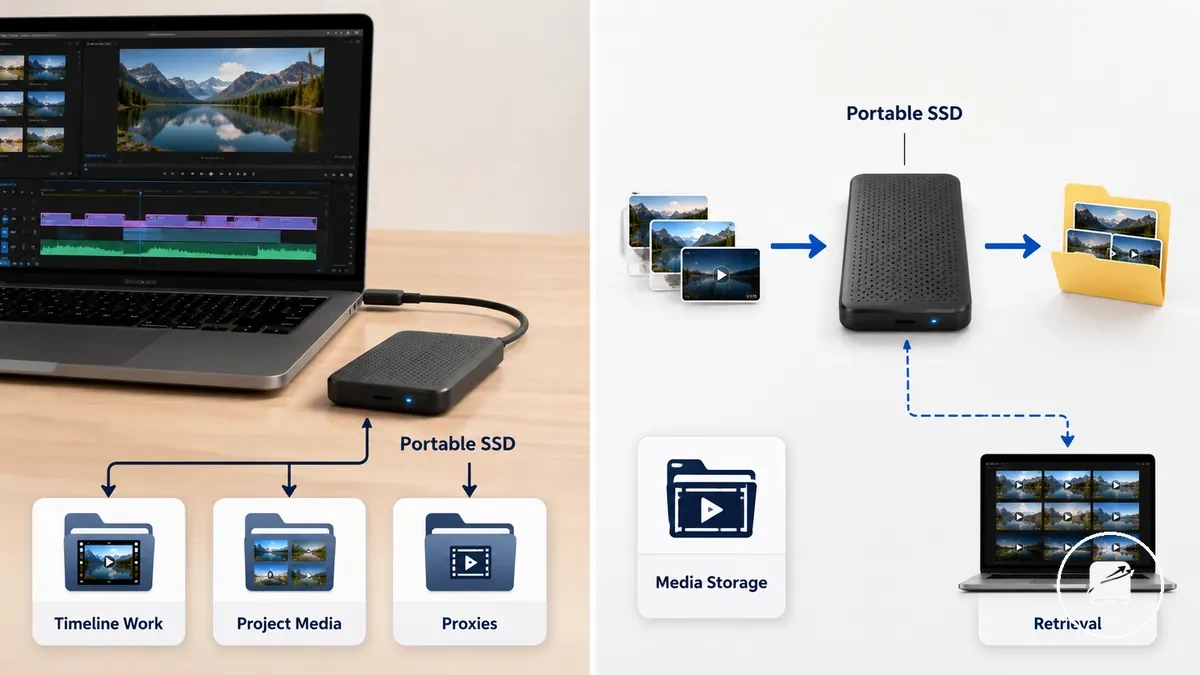 Comparison of editing directly from the drive versus storing media
