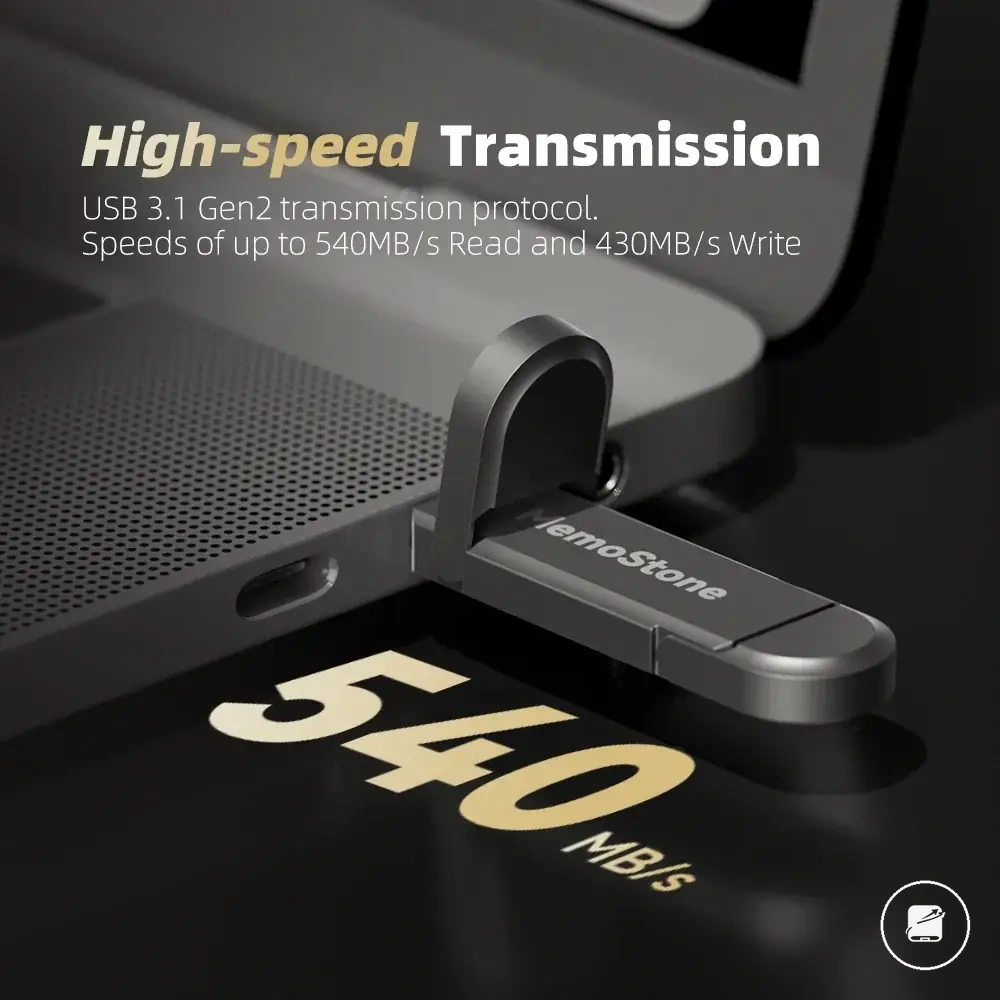 SSD portátil tipo C con capacidades de 256 GB, 512 GB, 500 GB y 1 TB