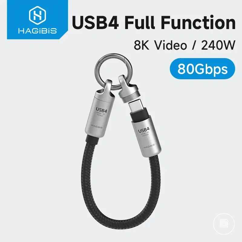 Câble USB4 Type-C court pour SSD et appareils Thunderbolt