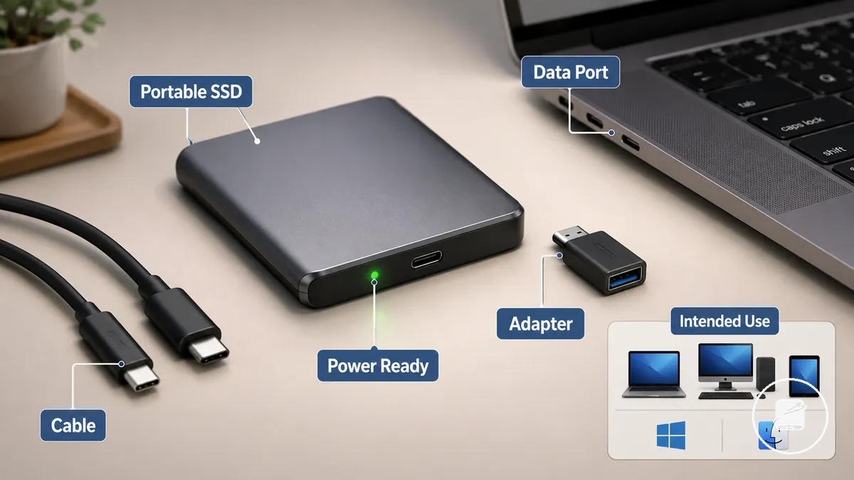 Avant de connecter un ssd portable