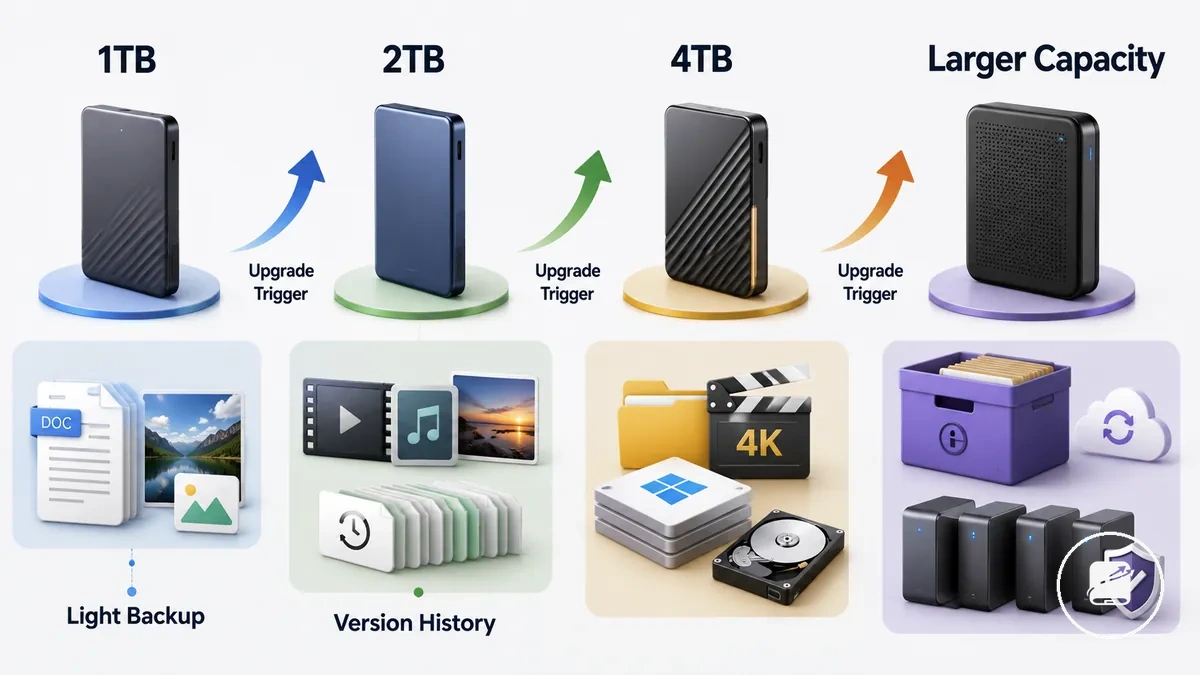Graphique comparatif des niveaux de capacité des SSD portables pour les cas d usage de sauvegarde