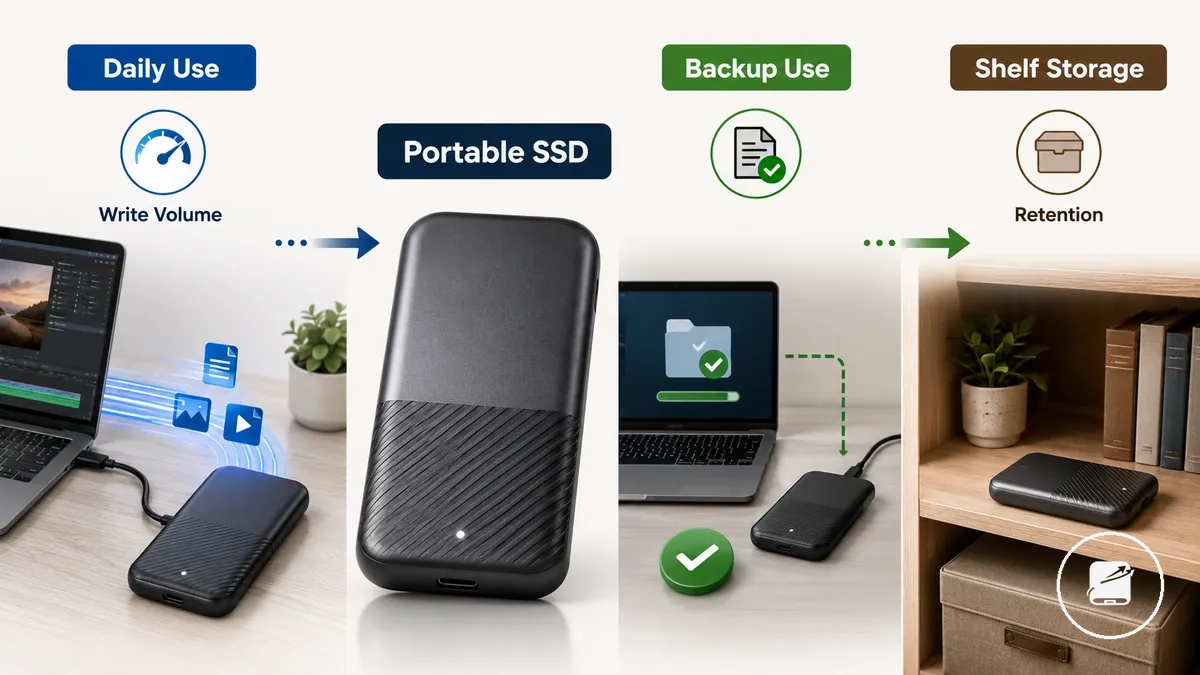 Illustration de la durée de vie d un SSD portable selon la charge de travail et les conditions de stockage
