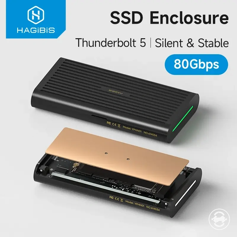 علبة SSD M.2 NVMe بسرعة 80Gbps متوافقة مع Thunderbolt 5 و4 و3 وUSB4