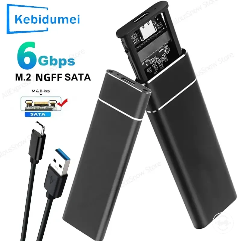 علبة خارجية M.2 NGFF SATA ببروتوكول واحد مع محول USB 3.1 Type-C