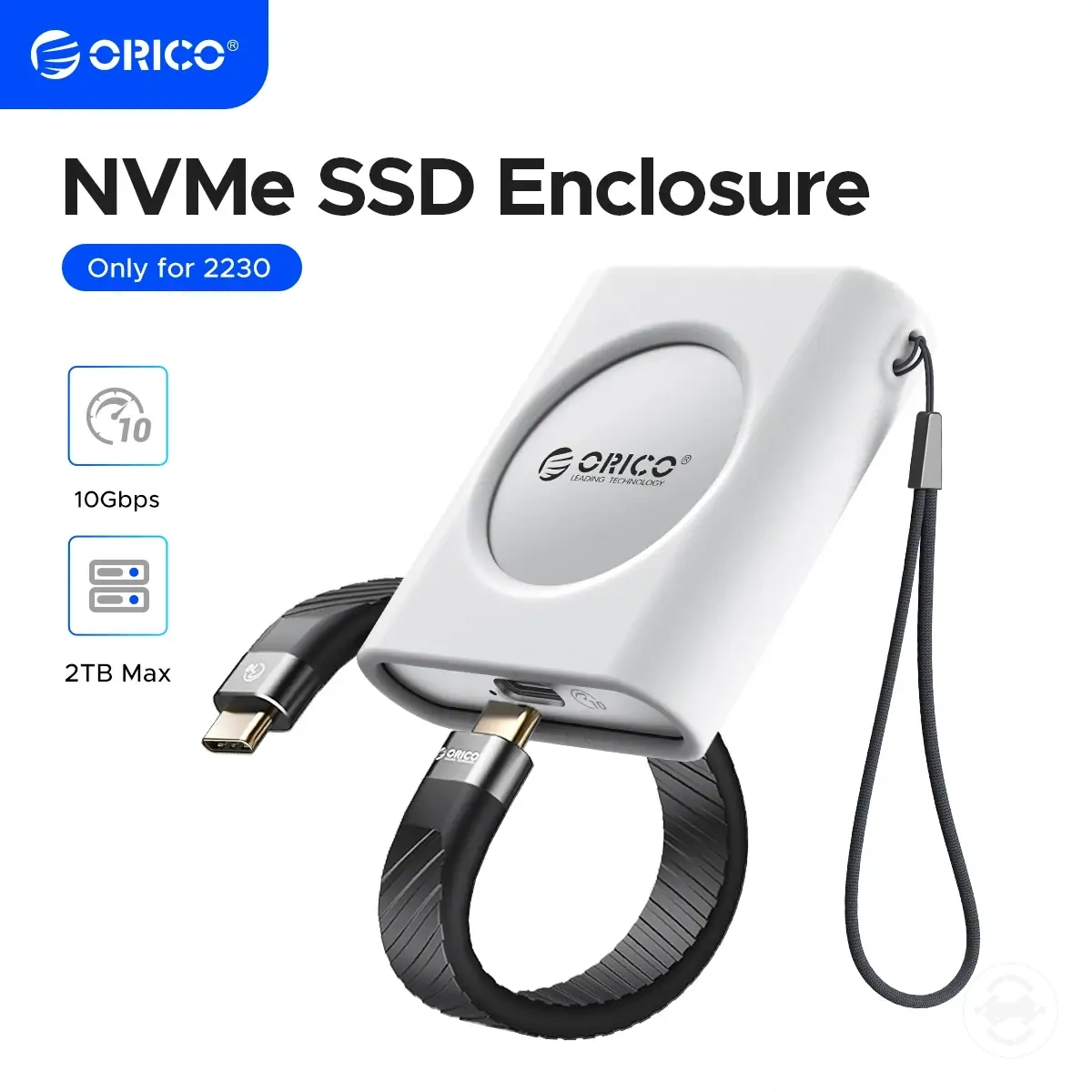 Carcasa SSD M.2 2230 NVMe de aluminio con conexión USB-C 3.2 Gen 2 Type-C