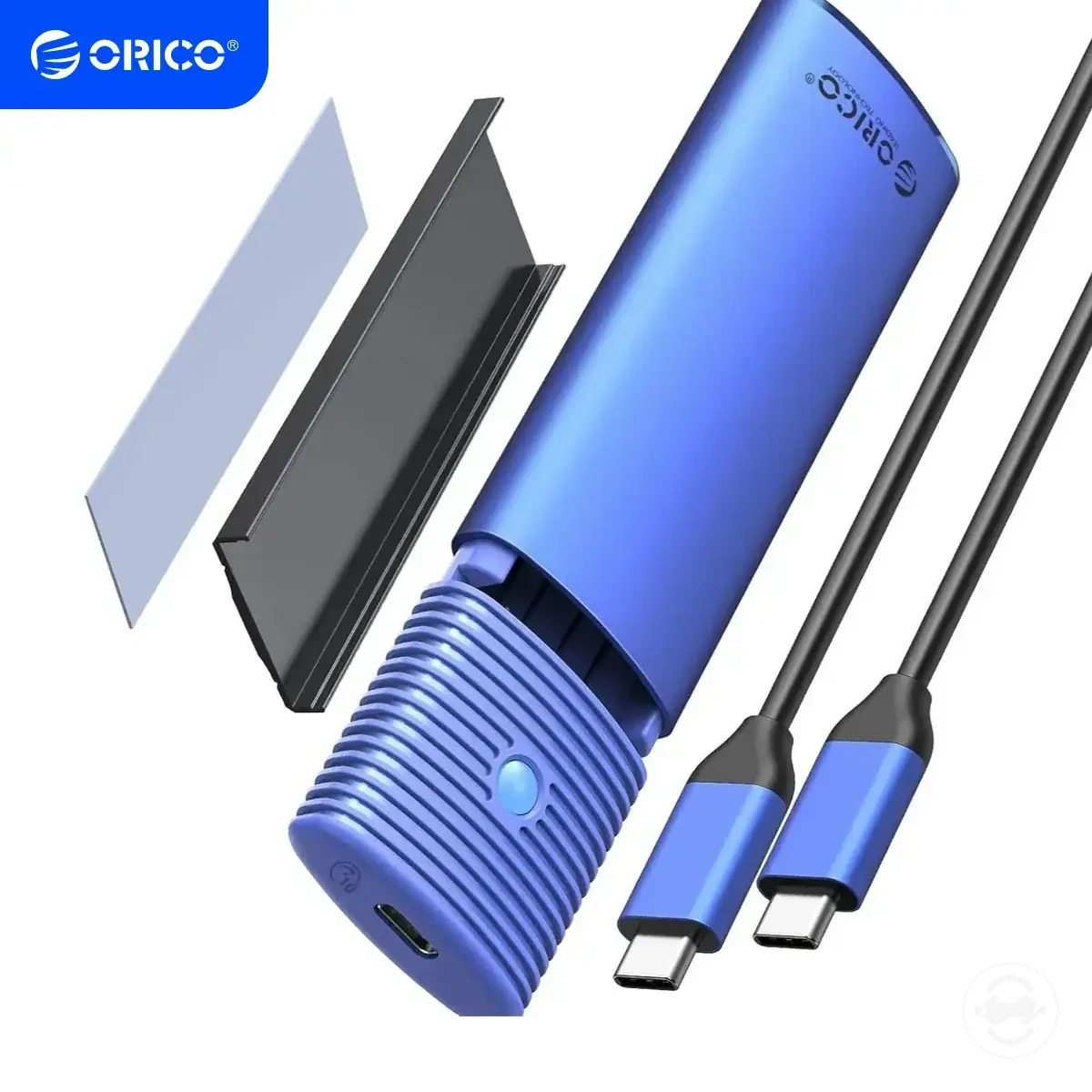 Boîtier SSD M.2 NVMe et SATA sans outil avec connexion USB-C 3.2 Gen 2 et dissipateur métal