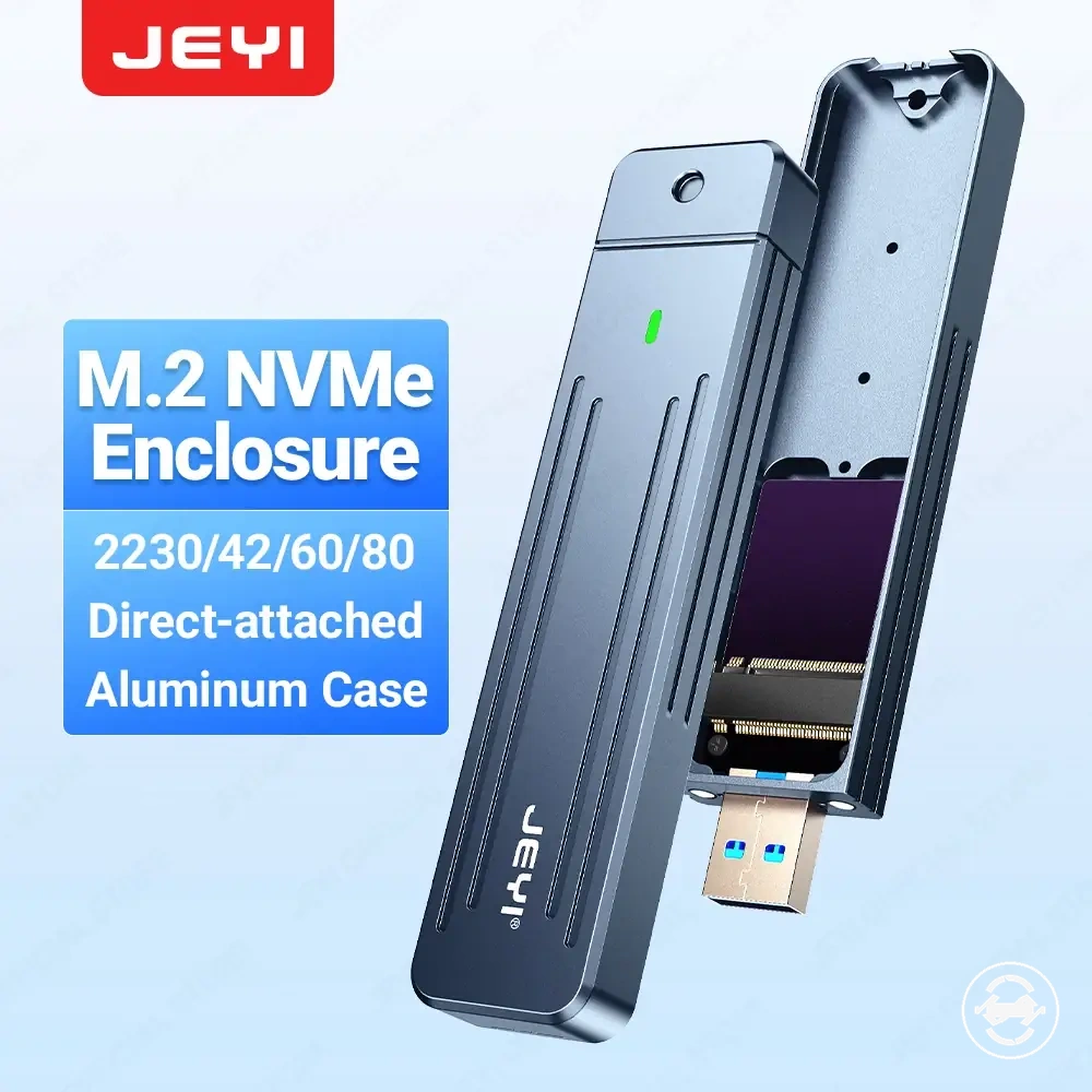 Boîtier M.2 NVMe en aluminium à branchement direct avec prise USB-A et étui magnétique