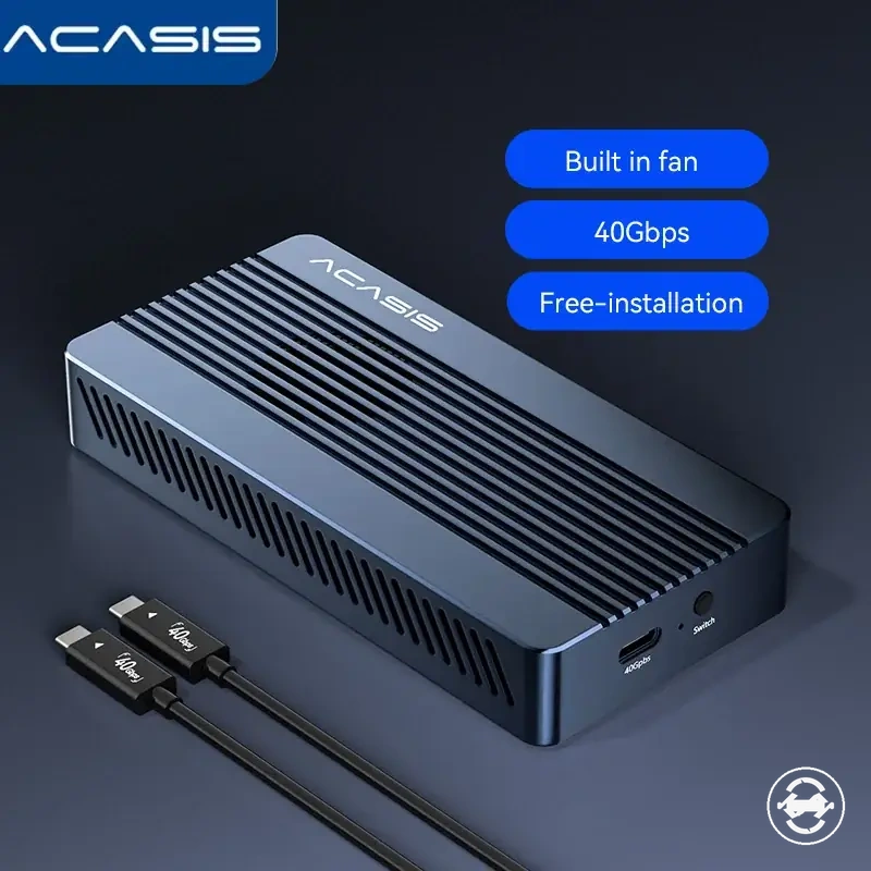 Boîtier SSD M.2 NVMe USB4 40Gbps avec ventilateur de refroidissement et compatibilité Thunderbolt 4