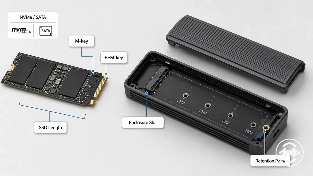 Vérifications de compatibilité avant l'installation d'un SSD dans un boîtier SSD M.2
