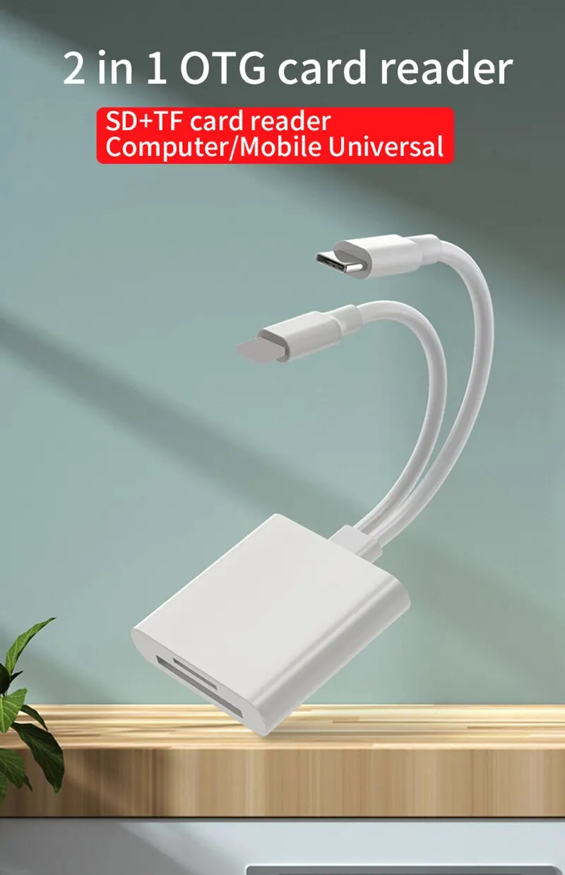Adaptateur de carte mémoire Lightning vers SD TF de type C