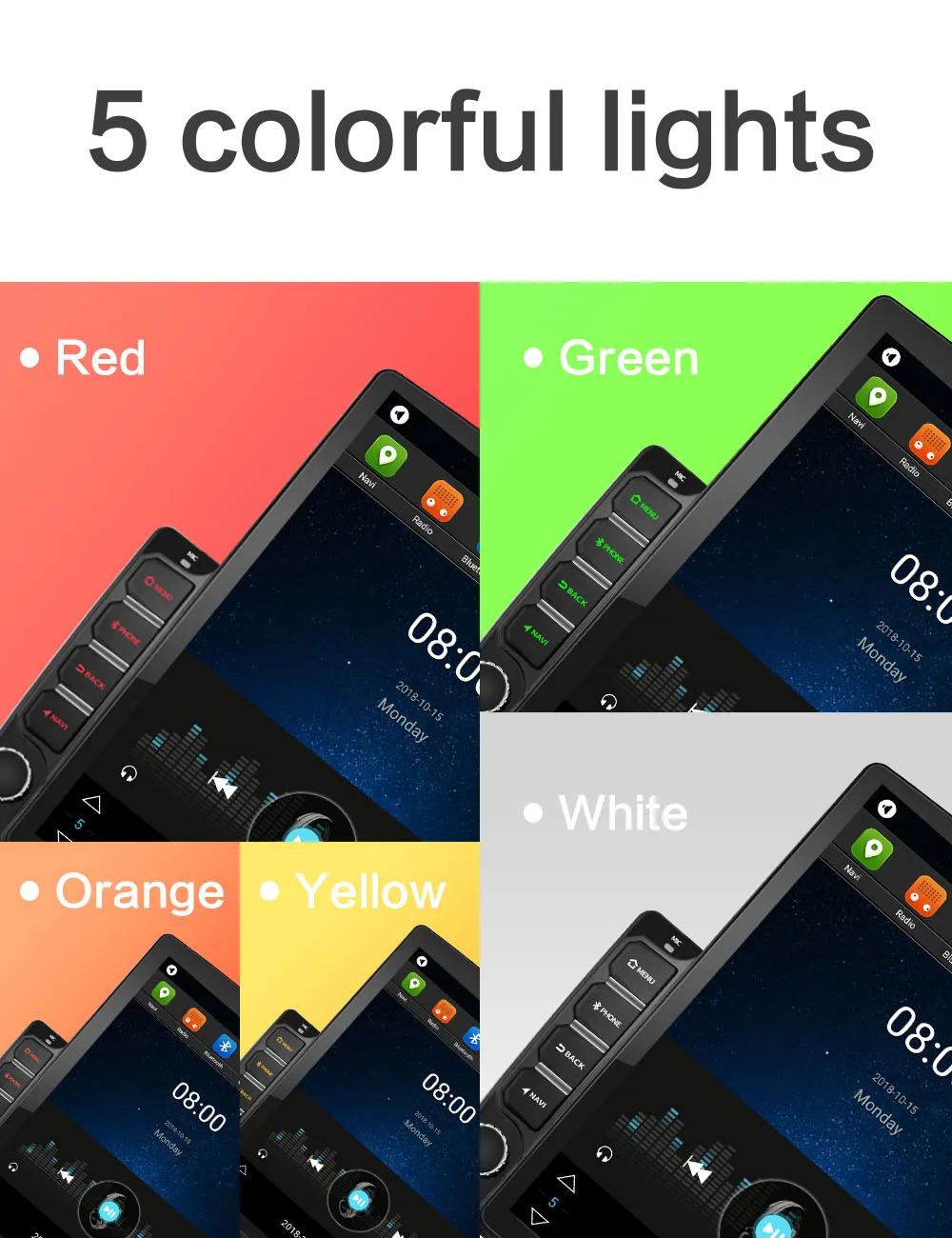 Panneau boutons lumières colorées