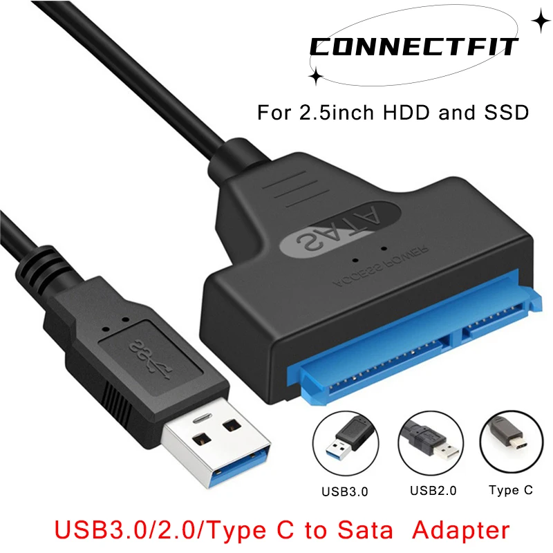 Adaptateur USB 3.0 / SATA 2.5" SSD-HDD Auto-alimenté