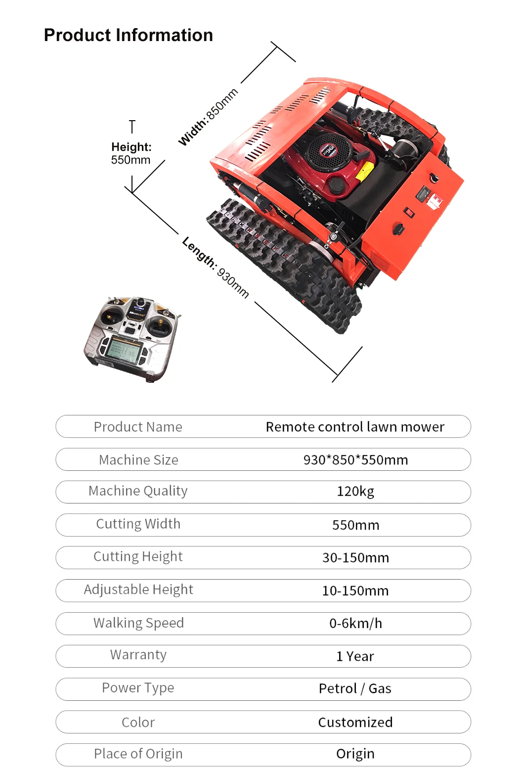 Tondeuse à gazon multifonction sans fil avec télécommande
