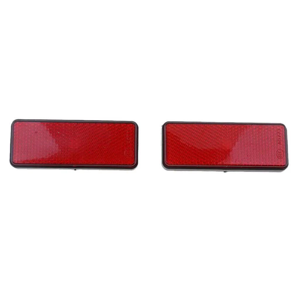 2 Sets New Red Rectangle Reflective Reflector Motorcycle ATV Dirt