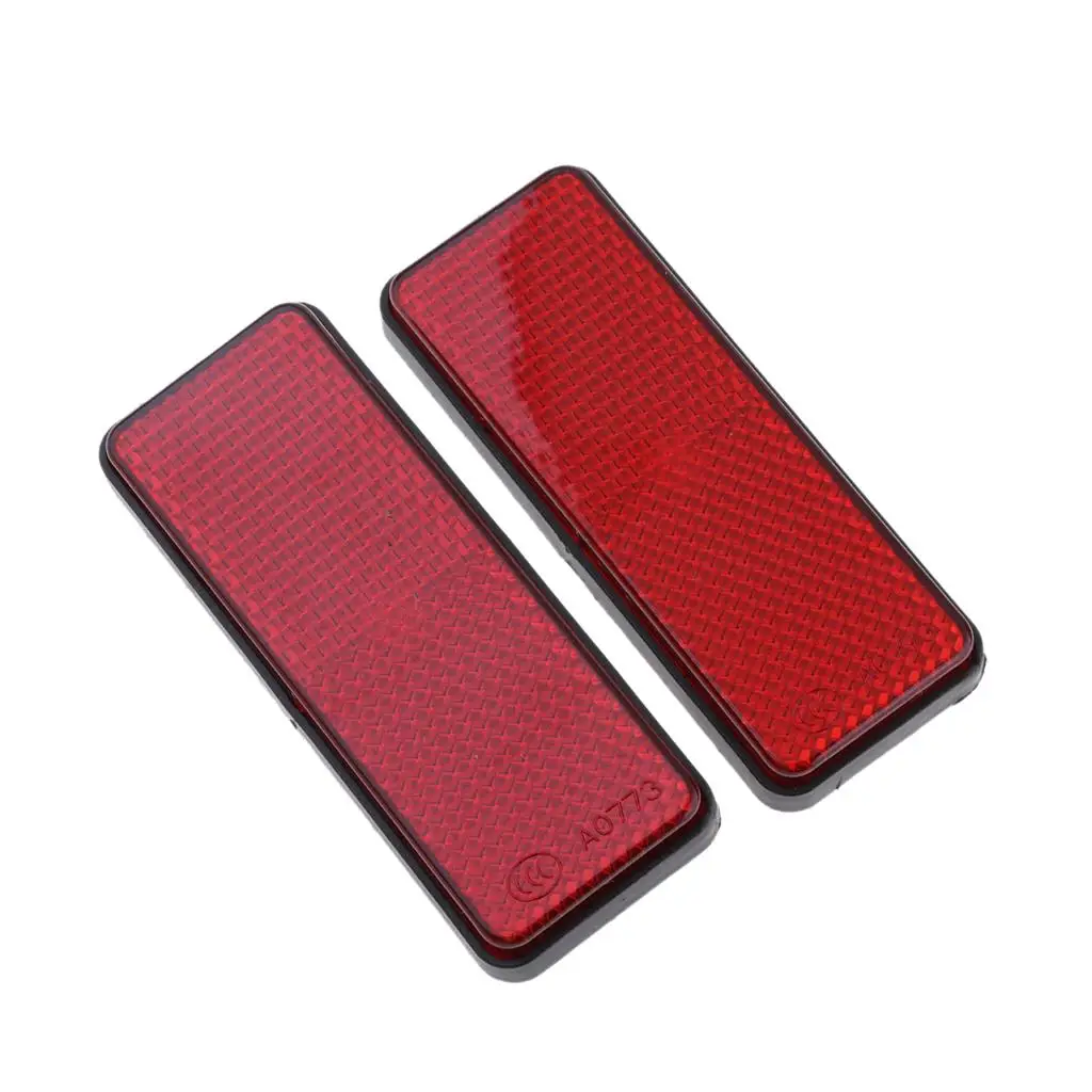 2 Sets New Red Rectangle Reflective Reflector Motorcycle ATV Dirt