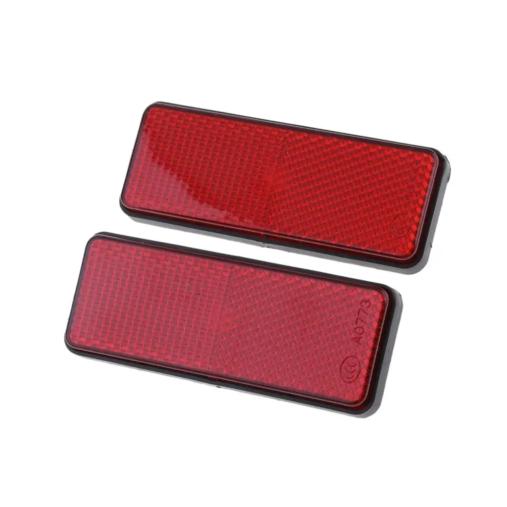 2 Sets New Red Rectangle Reflective Reflector Motorcycle ATV Dirt