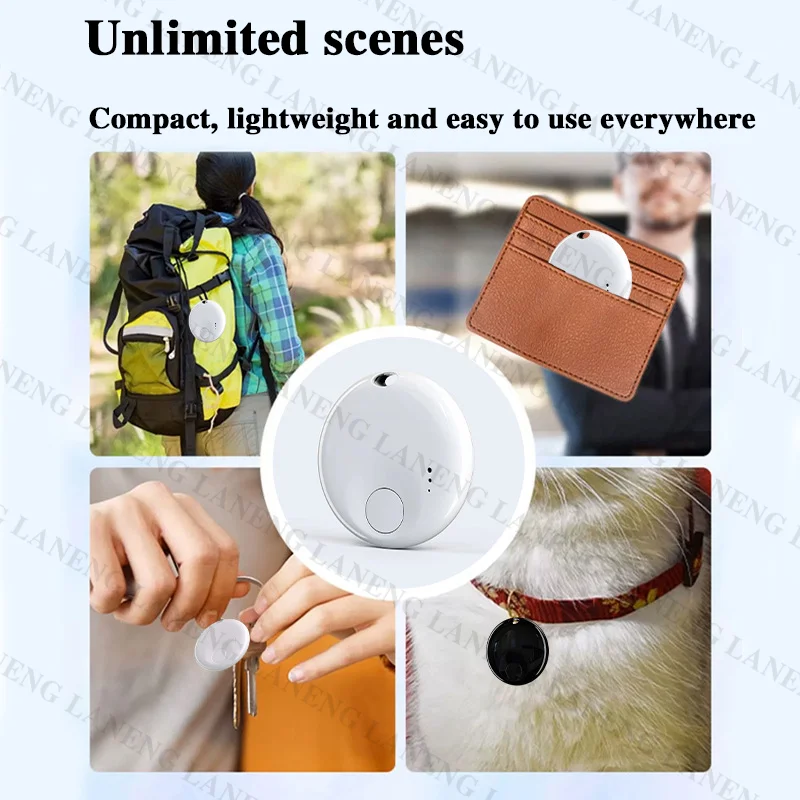 Tracker Bluetooth Mini GPS Sans Abonnement - Localisateur Clés, Portefeuille, Bagages Pour IOS/Android