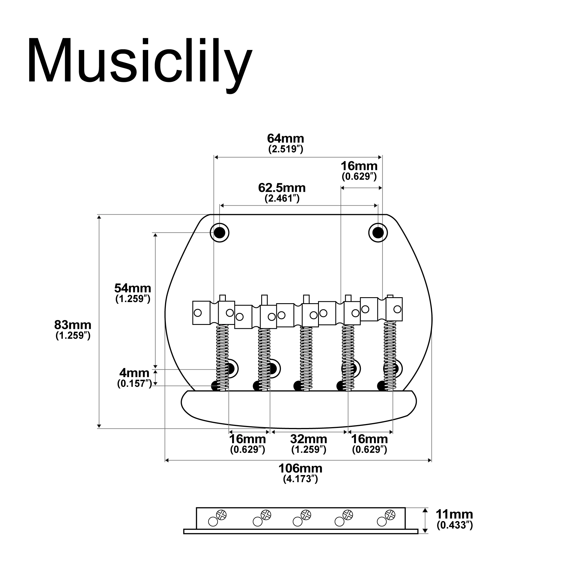 Pont de basse Musicily Pro