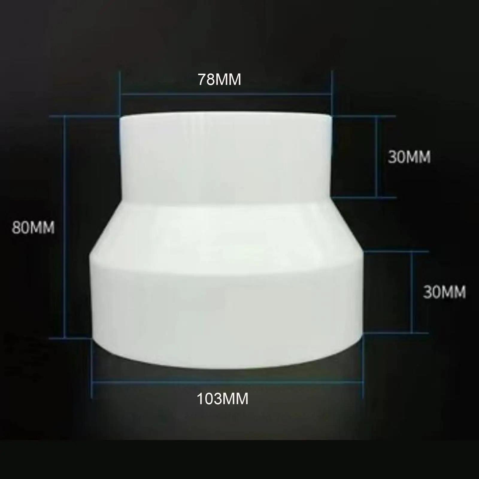 Ducting Airflow Tube Increaser Adapter 100-75mm Pipe Fitting for Bathroom