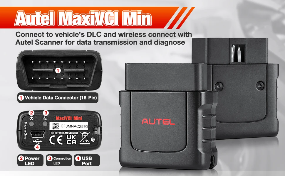 Autel-Connecteur adaptateur Bluetooth VCI